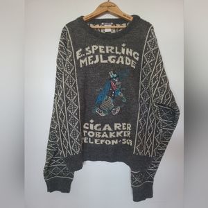 💨Vintage - Paolo da Barberino - Grey Tobakker Knit Sweater - Size 50